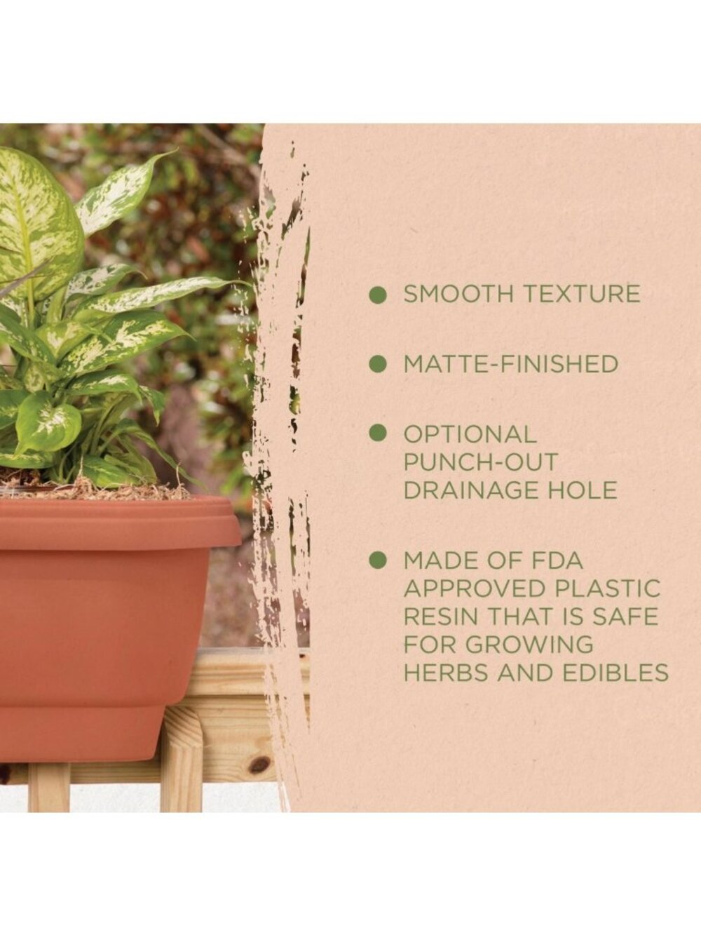 Bloem Terra Cotta Oval Deck Rail Planter 24" Elevated Garden Box (Quantity 3) - Picture 7 of 16
